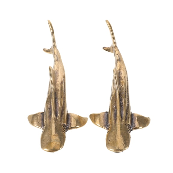 BESTYASH 2Pcs Hand Cast Brass Fish Figurines Outdoor Garden Birdbath Decor Accessories