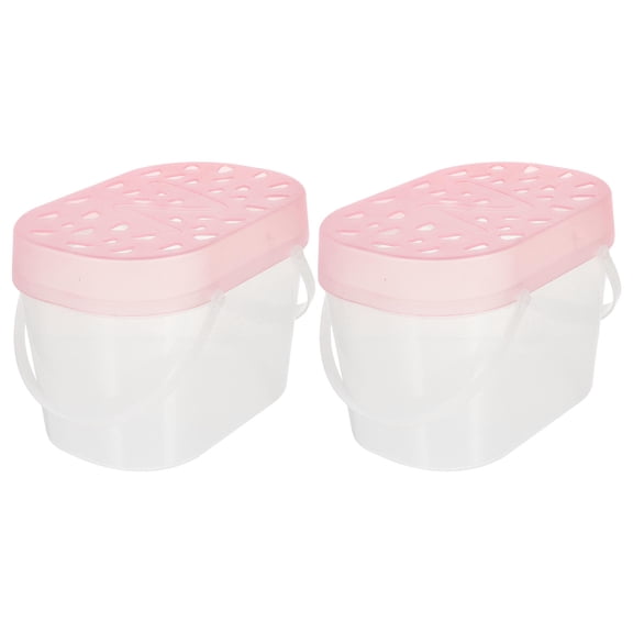 BESTYASH 2Pcs Handheld Pink Hamster Carriers with and Thickened Lid Design