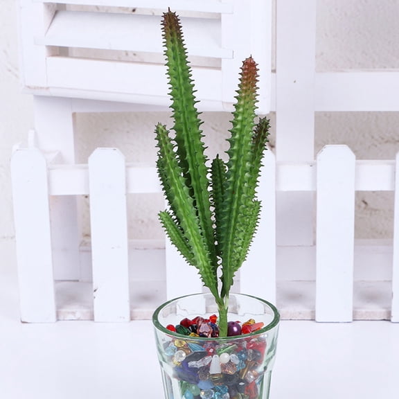 BESTYASH 2-Pack Realistic Green Faux Cactus Plants, Handmade Lifelike Artificial Decor for Home and Office