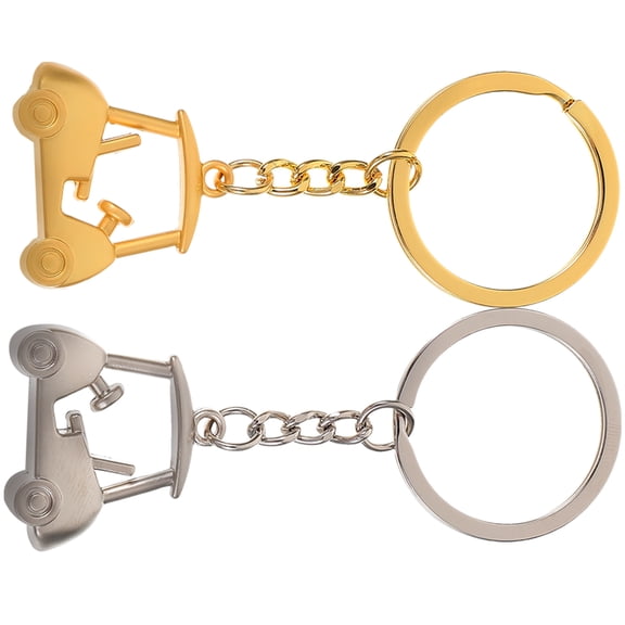 BESTYASH 2Pcs Hanging Keychain Charm with Golfing Courseview Design Stylish Key Ring Pendant in Assorted Colors
