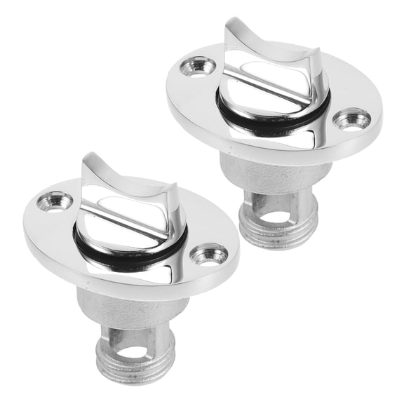 BESTYASH Marine Grade Drain Plug, Stainless Steel, Plated Silver, Heavy Duty for Boats, 2Pcs