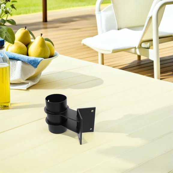 BESTYASH 2Pcs Heavy Duty Umbrella Mount Bracket for Patio Deck Easy Installation Black