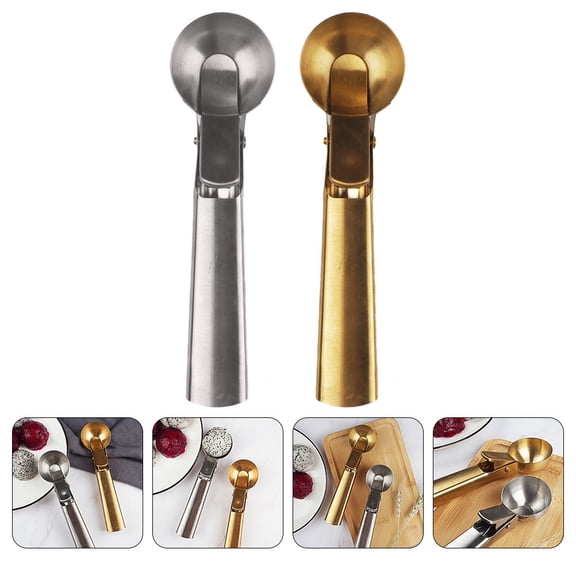 BESTYASH 2Pcs Ice Cream Grinding Tool Stainless Steel Silver Simple and Generous Design