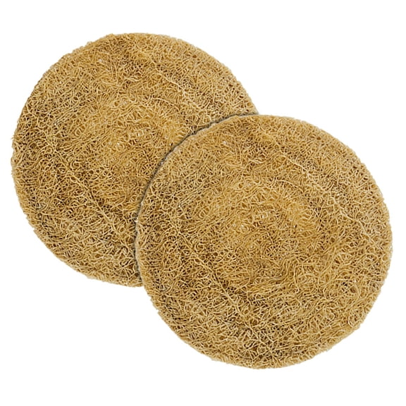 BESTYASH 2Pcs Insulative Teapot Coaster Khaki Round Cushion Loofah Pads for Kitchenware