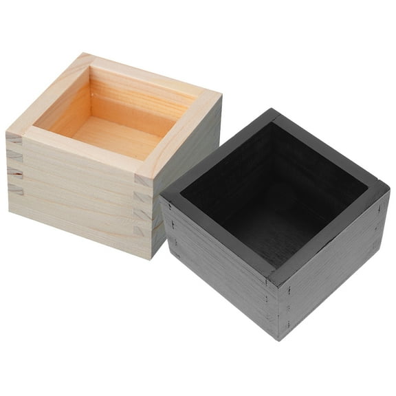 BESTYASH 2Pcs Japanese Sushi Wooden Square Box Wood Material Practical Storage Use