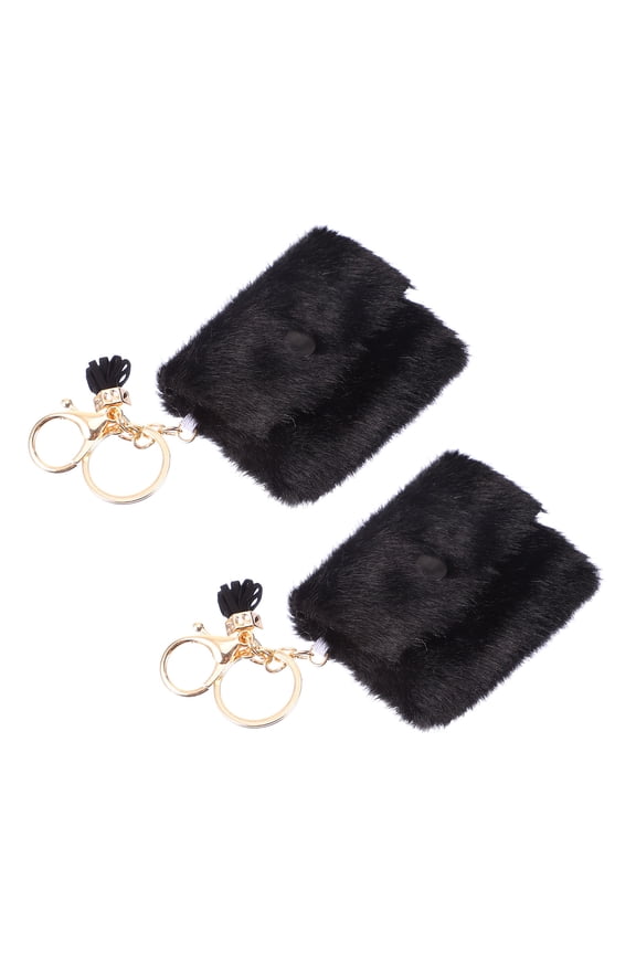 2Pcs Keychain with Function Metal Black Bag Pendant for
