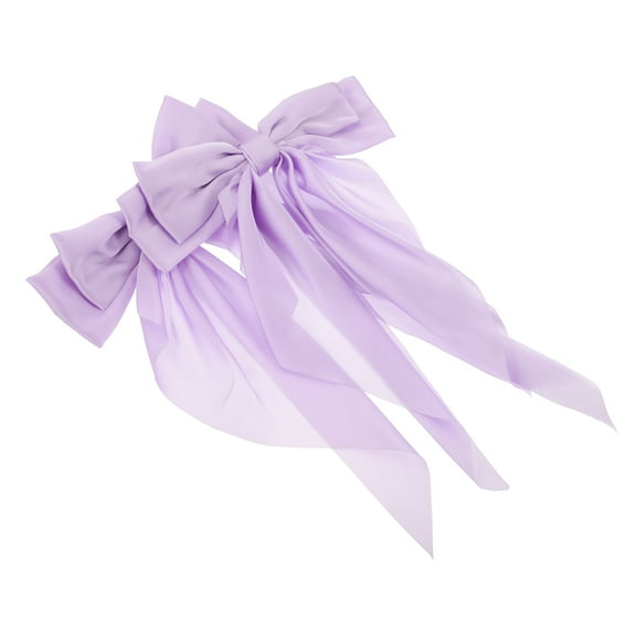 BESTYASH 2Pcs Large Violet Bow Hair Clips with Strong Spring for Stylish Hair Decoration