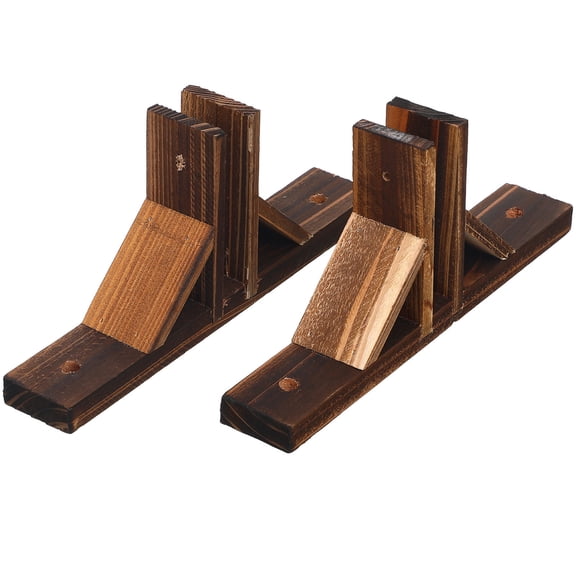 BESTYASH 2Pcs Light Brown Wood Fence Base Kit Durable Stable Garden Fence Holder Supports for Decoration
