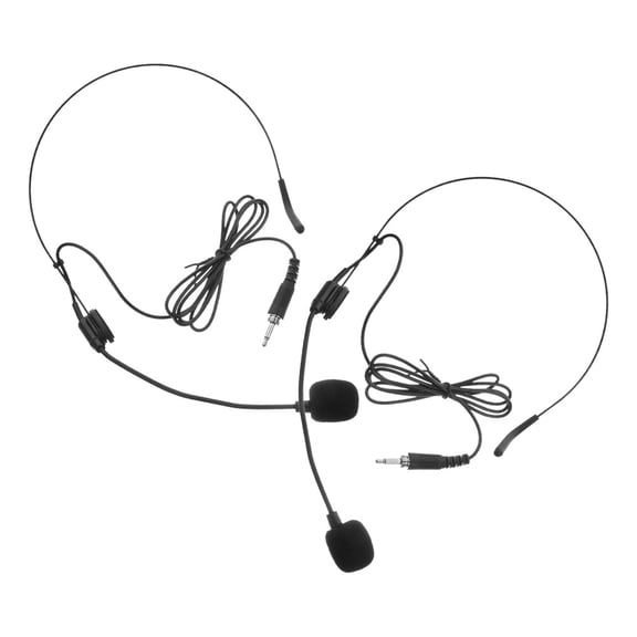 BESTYASH 2-Pack Lightweight Headset Microphones with 3.5mm Jack for Amplification and Speaking Use