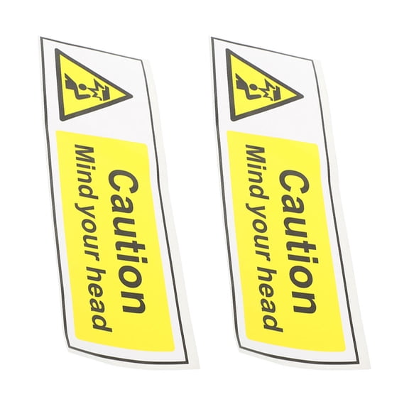 BESTYASH 2Pcs Low Ceiling Watch Your Head Warning Sticker Durable Yellow Caution Decal for Wall