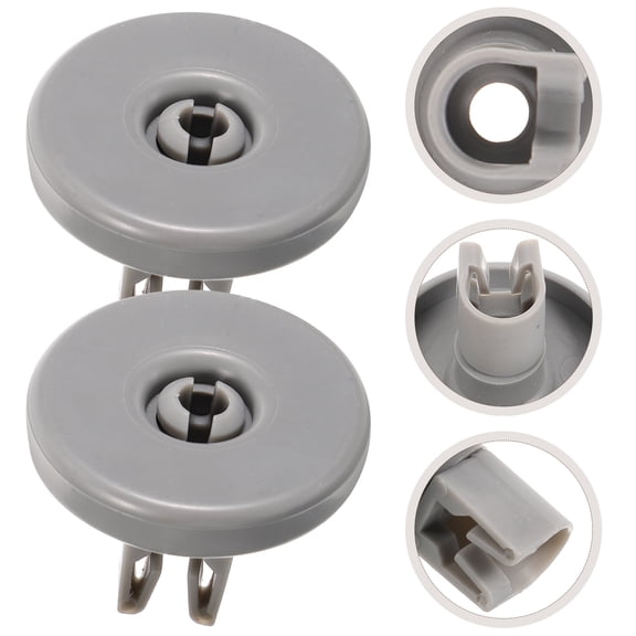 BESTYASH 2Pcs Lower Dishrack Rollers for Dishwasher Compatible with Multiple Brands Grey