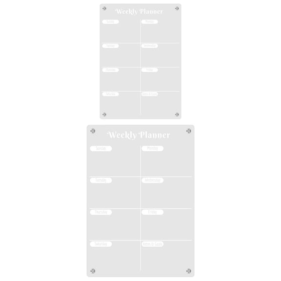 BESTYASH 2Pcs Magnetic Menu Board For Fridge Transparent Acrylic Meal Planning Board