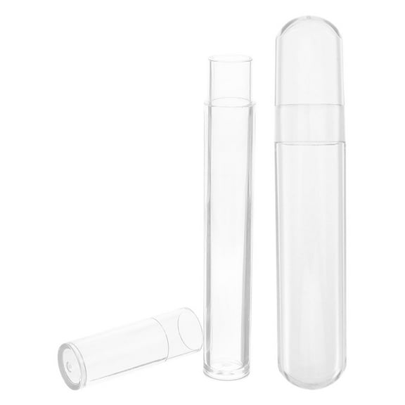 BESTYASH 2Pcs Makeup Brush Organizer Clear Tubes with Cap Eyelash Curler Storage Box for Home and Travel