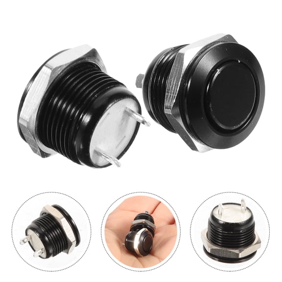 BESTYASH 2Pcs Marine Metal Push Button LED Switch for Vehicle and Equipment Control Durable Alloy