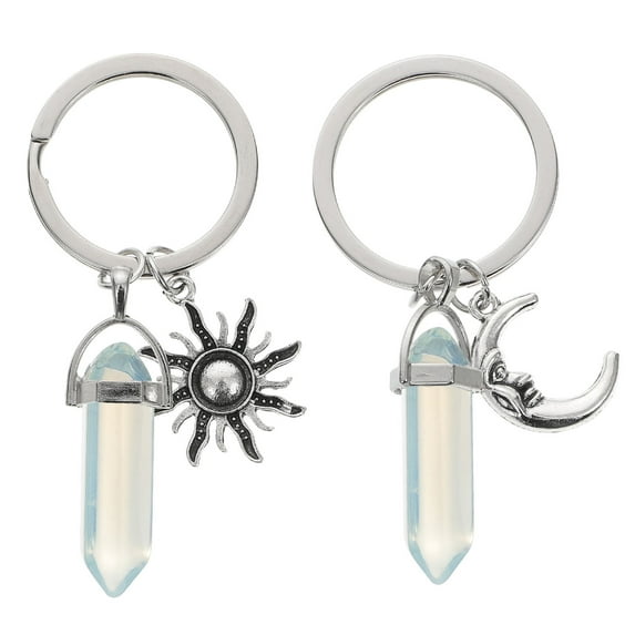 BESTYASH 2Pcs Matching Couples Keychains Retro Crystal Decorative Key ...