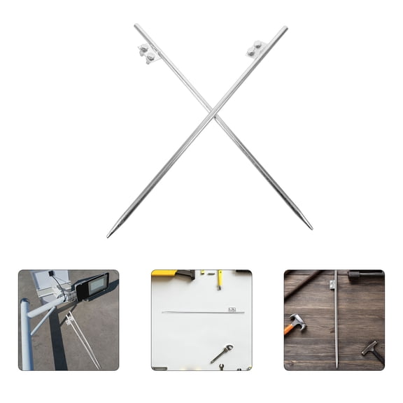 BESTYASH 2Pcs Metal Electrical Ground Rod Plated Silver for Garden Antenna Pole and Solar Panel Mount