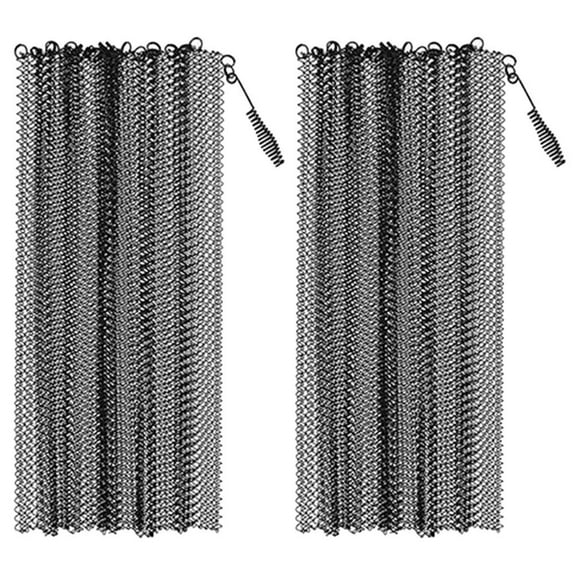 BESTYASH 2Pcs Metal Fireplace Screen Curtain with Handles Black Rust Resistant Iron Design