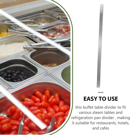 BESTYASH 2Pcs Metal Food Pan Divider Bars for Buffet and Catering Use Compatible with Steam Tables