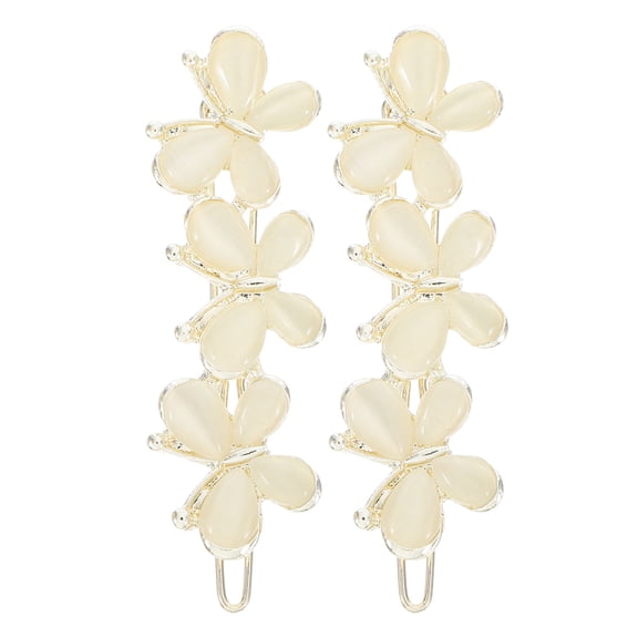 BESTYASH 2Pcs Metal Hair Barrettes Beige Butterfly Hairclips with Stable Grip for Daily Wear