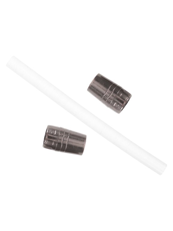 Black Metal Umbrella Tip Protectors with Rubber Sleeve for Easy Replacement, 2 Pieces