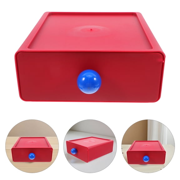 BESTYASH 2Pcs Minimalist Desk Organisation Red Storage Box For General Users