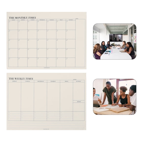 BESTYASH 2Pcs Monthly Planner Paper Beige for Writing Schedules and Daily Organization