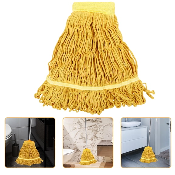 BESTYASH 2Pcs Yellow Mop Head Replacement Cotton and Polyester Mop Head for Home Cleaning