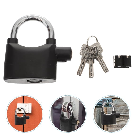 BESTYASH 2Pcs Motor Alarm Lock Black Padlock with Key Loud Alarm for Bikes Containers Doors