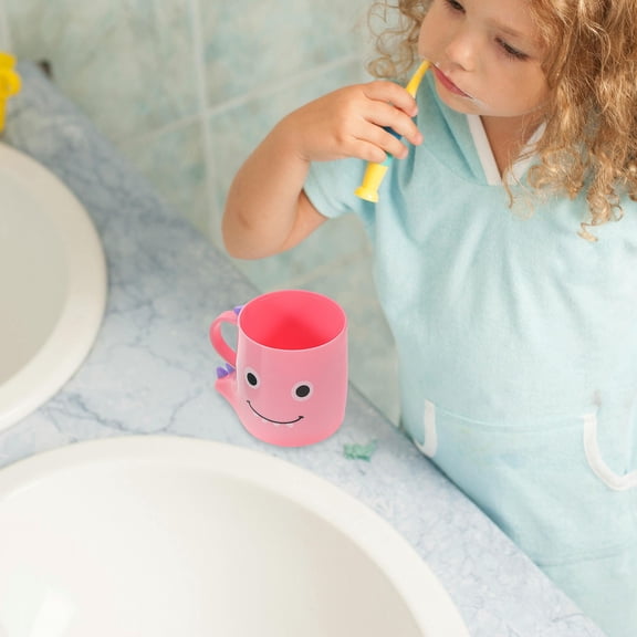 BESTYASH 2Pcs Multicolor Plastic Dinosaur Cup with Handle for Bathroom Toothbrush Holder
