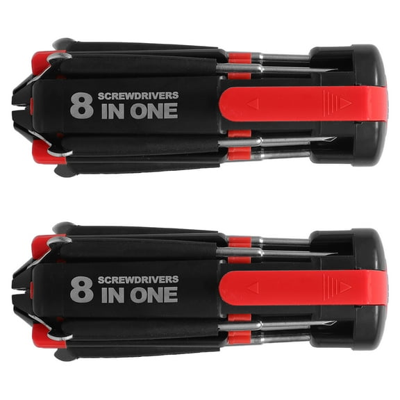 BESTYASH 2Pcs Multifunction Pen Tool 8 in 1 Screwdriver Set Durable Steel with LED Light Clip
