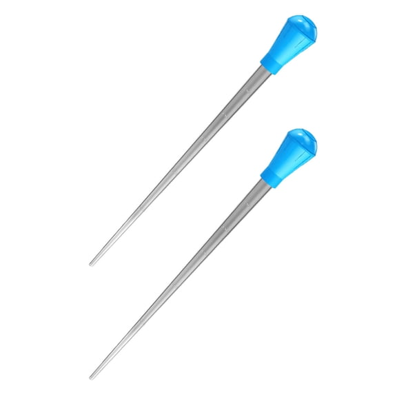 BESTYASH 2Pcs Plated Silver Plastic Squeeze Transfer Pipette with Measurements for Fish Tank and Kitchen