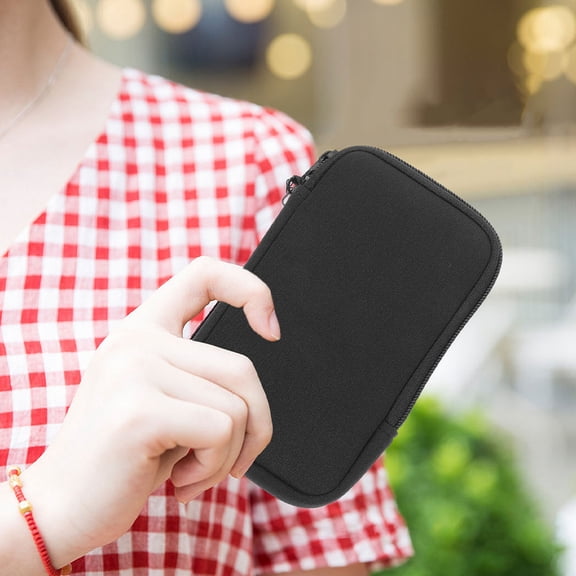 BESTYASH 2Pcs Neoprene Cell Phone Sleeves Black with Zipper Protective Case for Travel Gym Everyday Use