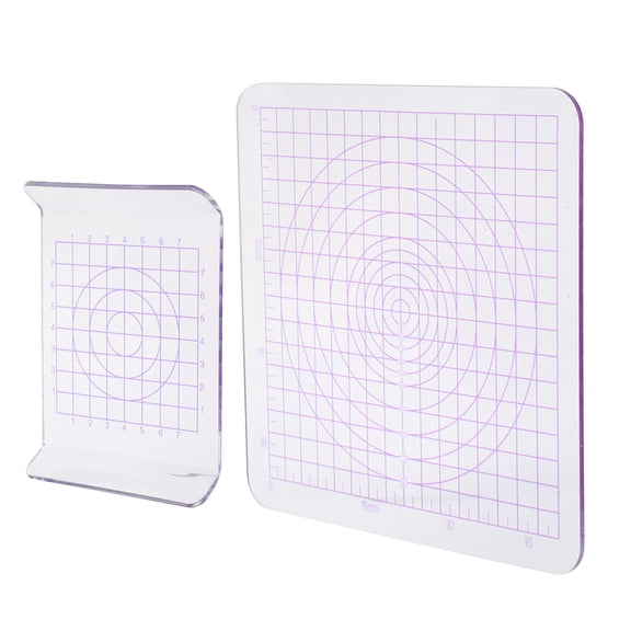 BESTYASH 2Pcs Acrylic Clay Backing Board with Grid and Press Plate for Polymer Clay Crafting