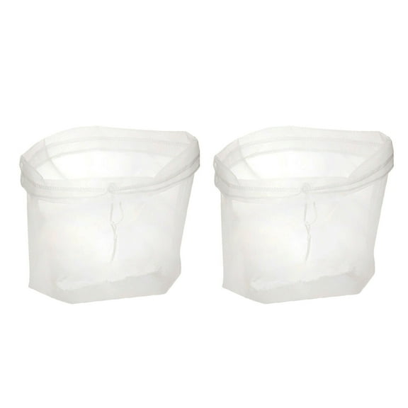 BESTYASH 2Pcs Nut Milk Mesh Bag White Nylon with Drawstring Strap for Leak-Free Food Straining
