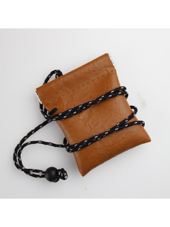 2Pcs Orange Simple PU Change Purse Soft Durable Wallet for Credit Cards Cash