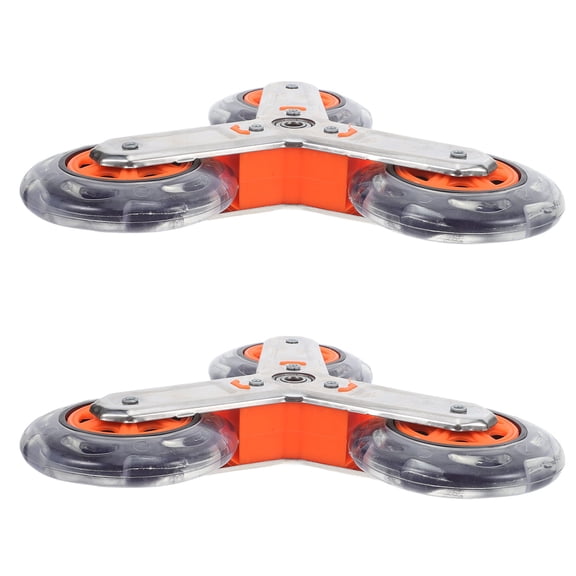 BESTYASH 2Pcs Orange Stainless Steel Stair Climbing Wheels for Utility Cart with Stable Three Wheel Structure