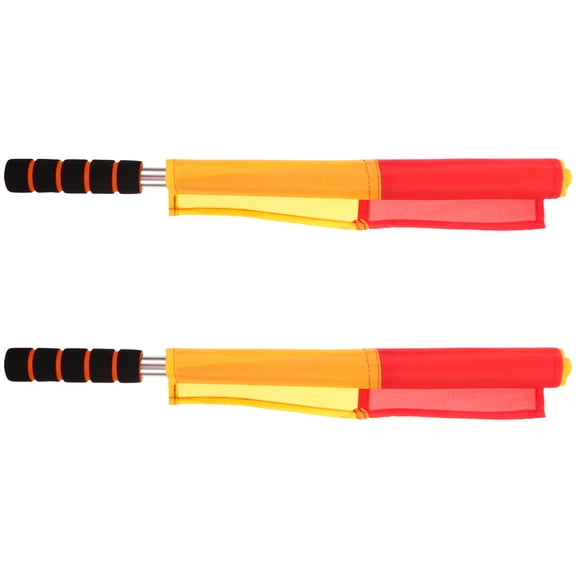 BESTYASH 2-Pack Outdoor Soccer Referee Flags Handheld Easy Carry for Sports Games and Officiating