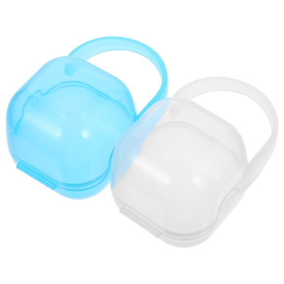 BESTYASH 2Pcs Pacifier Container For Travel Assorted Color Portable Storage Dustproof Travel Friendly