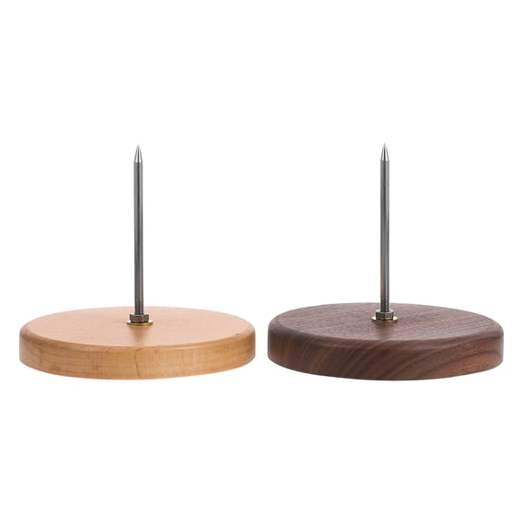 BESTYASH 2Pcs Paper Ticket Stabber with Wood Base Stylish Desktop Memo Holder for Restaurant Kitchen