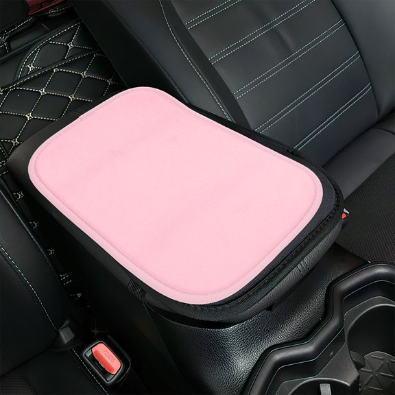 BESTYASH 2Pcs Pink Auto Armrest Cushion with Anti Slip Surface for Car Center Console