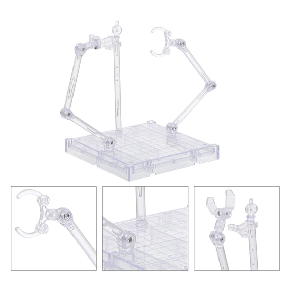 BESTYASH Set of 2 Transparent Plastic Action Figure Stands for Display and Pose Adjustment