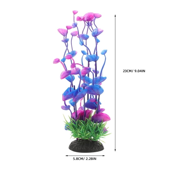 BESTYASH 2Pcs Plastic Fish Tank Plants in Purple for Betta and Freshwater Aquarium Decorations