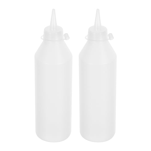 BESTYASH 2Pcs Plastic Liquid Storage Bottles White for Glue Dispense and Craft Uses