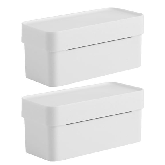 BESTYASH 2Pcs Plastic Trash Bag Container Wall Grocery Bag Dispenser White for Storage