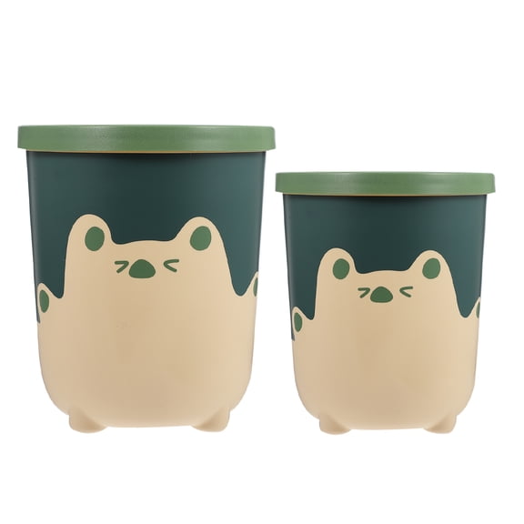 BESTYASH 2Pcs Plastic Waste Paper Basket Multiuse Trash Can for Home Office Bathroom Bedroom Kitchen