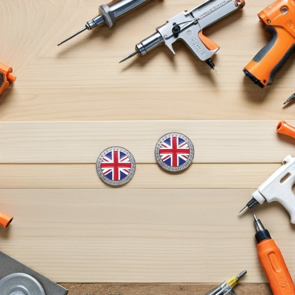 BESTYASH 2Pcs Plated Silver 3D British Flag Car Side Decal Metal Rhinestone Union Jack Sticker for Vehicle Decor