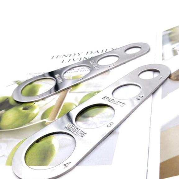 BESTYASH 2-Pack Plated Stainless Steel Spaghetti Measuring Ruler Compact Kitchen