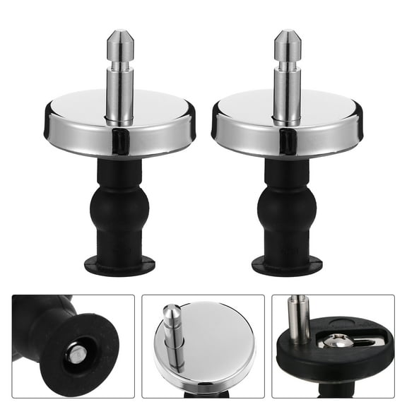 BESTYASH 2Pcs Plated Silver Toilet Seat Hinges Replacement Set with Quick Release for Standard Toilet Seats