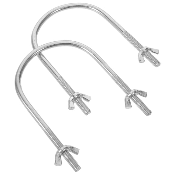 BESTYASH 2Pcs Plated Silver U-Shaped Radiator Caster Hook Universal Electric Heater Pulley Base Holder Accessory