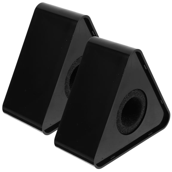 BESTYASH 2Pcs Portable Black ABS Microphone Station Triangle Flag for Interview and Logo Display